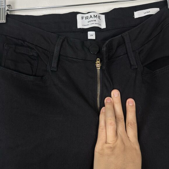 FRAME Le Bell Flare Jeans in Vian Black Size 29 - Picture 9 of 15